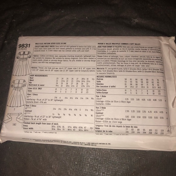 Vintage 1991 simplicity 9831 -4-12dress with full skirt/sailor collar. Sewing - Picture 5 of 6